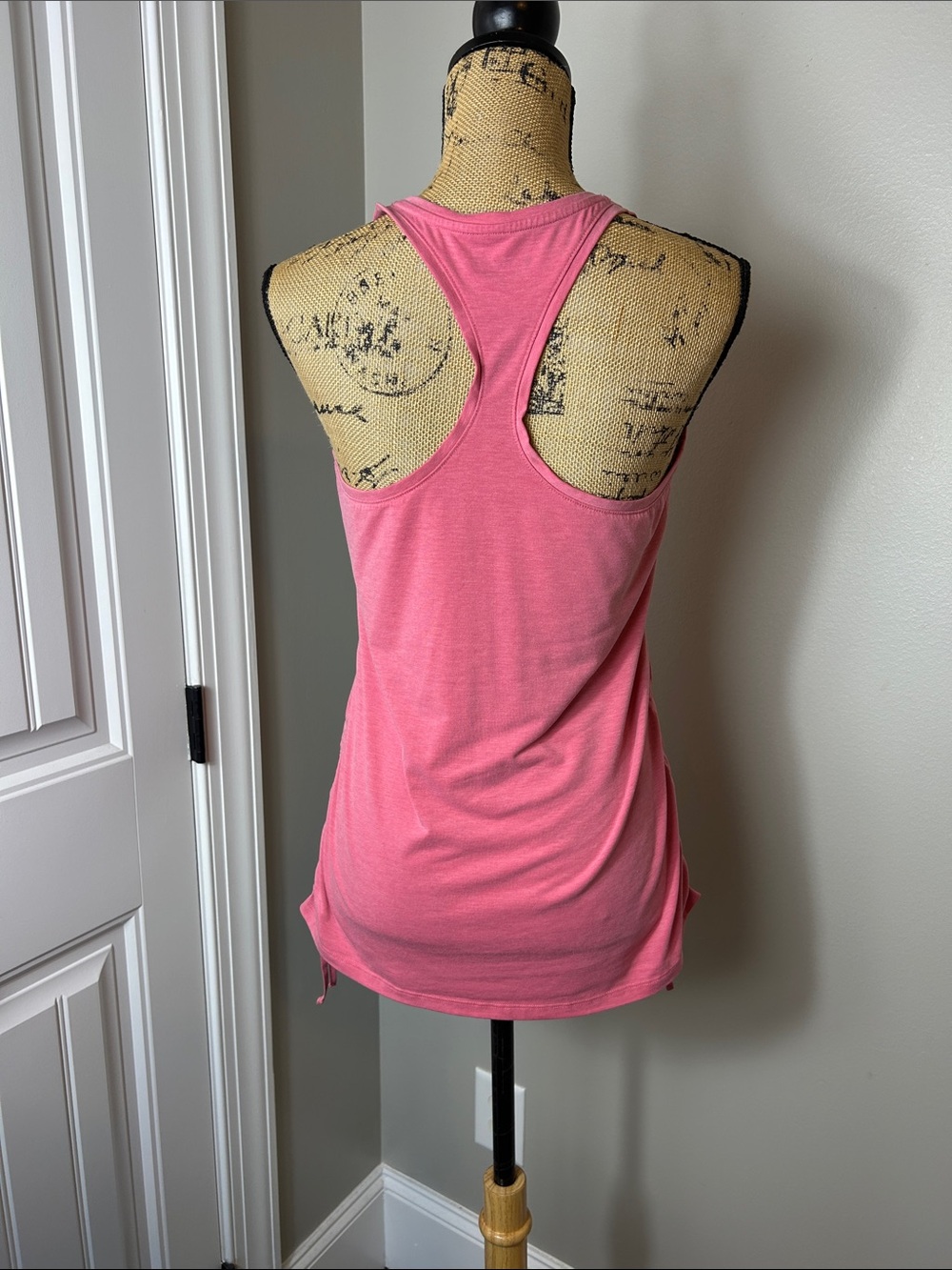 Athleta Racerback Tank Top – Pink | Side Drawstring Ruched Detail - Picture 3 of 5